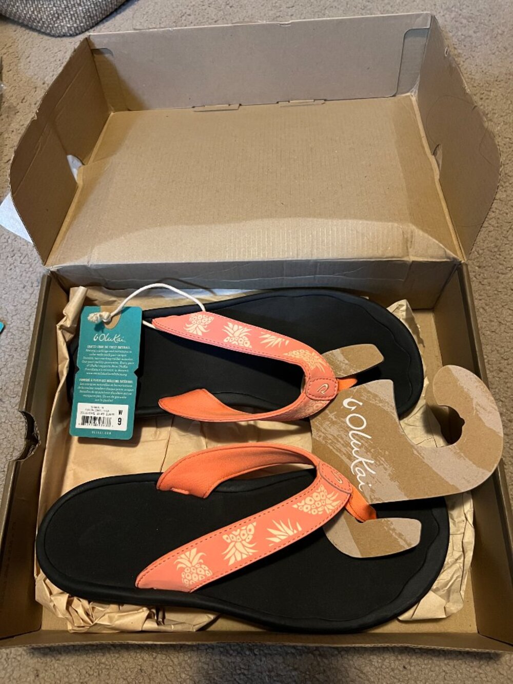 NEW OluKai 'Ohana Fusion Coral Sandal Flip Flops Women's Size 9 - Picture 4 of 6